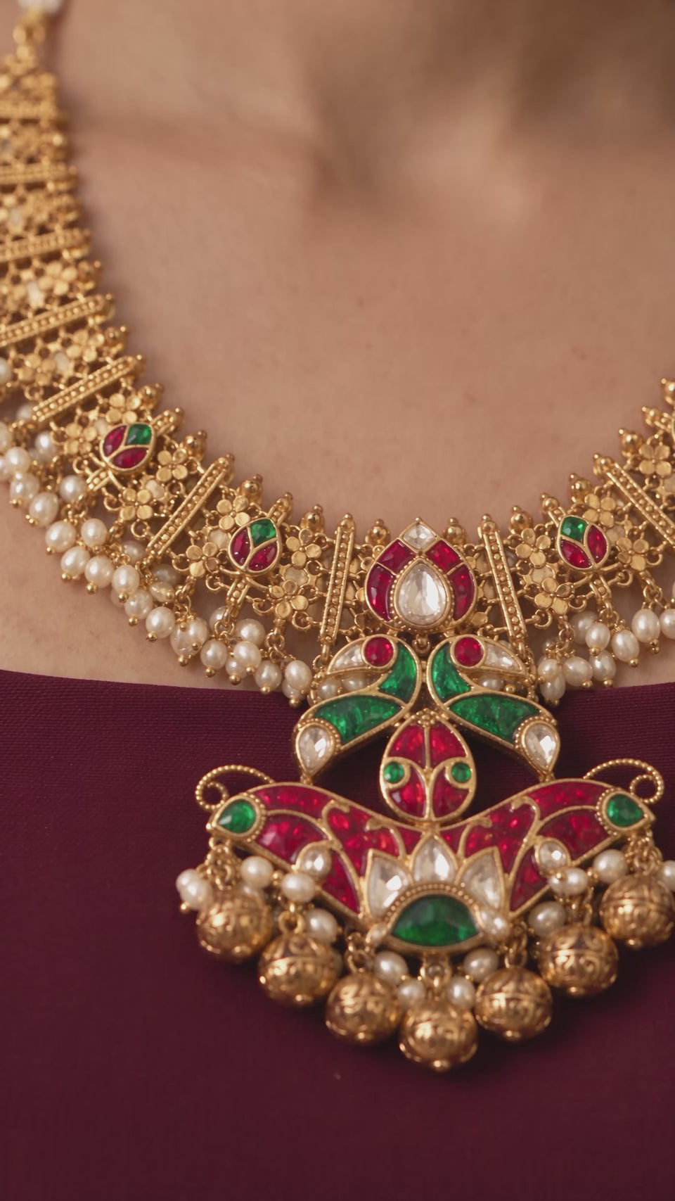 Mayura — Kundan & Nakshi Statement Necklace Set